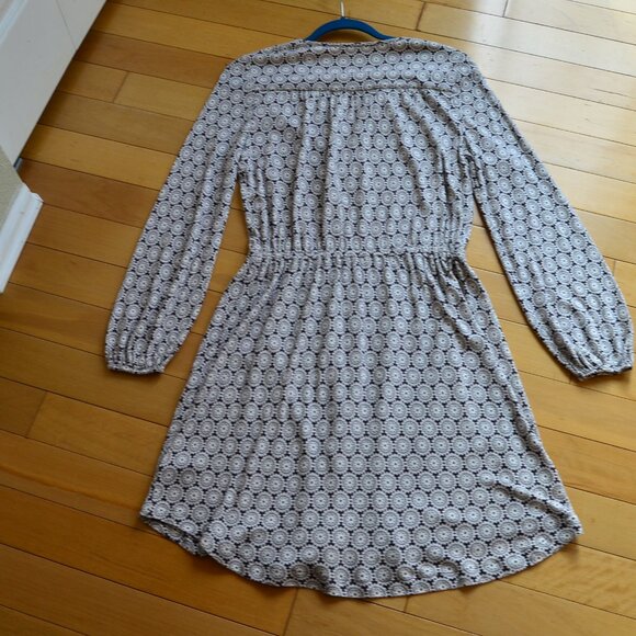 Boden Linen Blend Dress Floral Long Sleeve Pockets Tassel Tie Size 8R - Picture 10 of 14